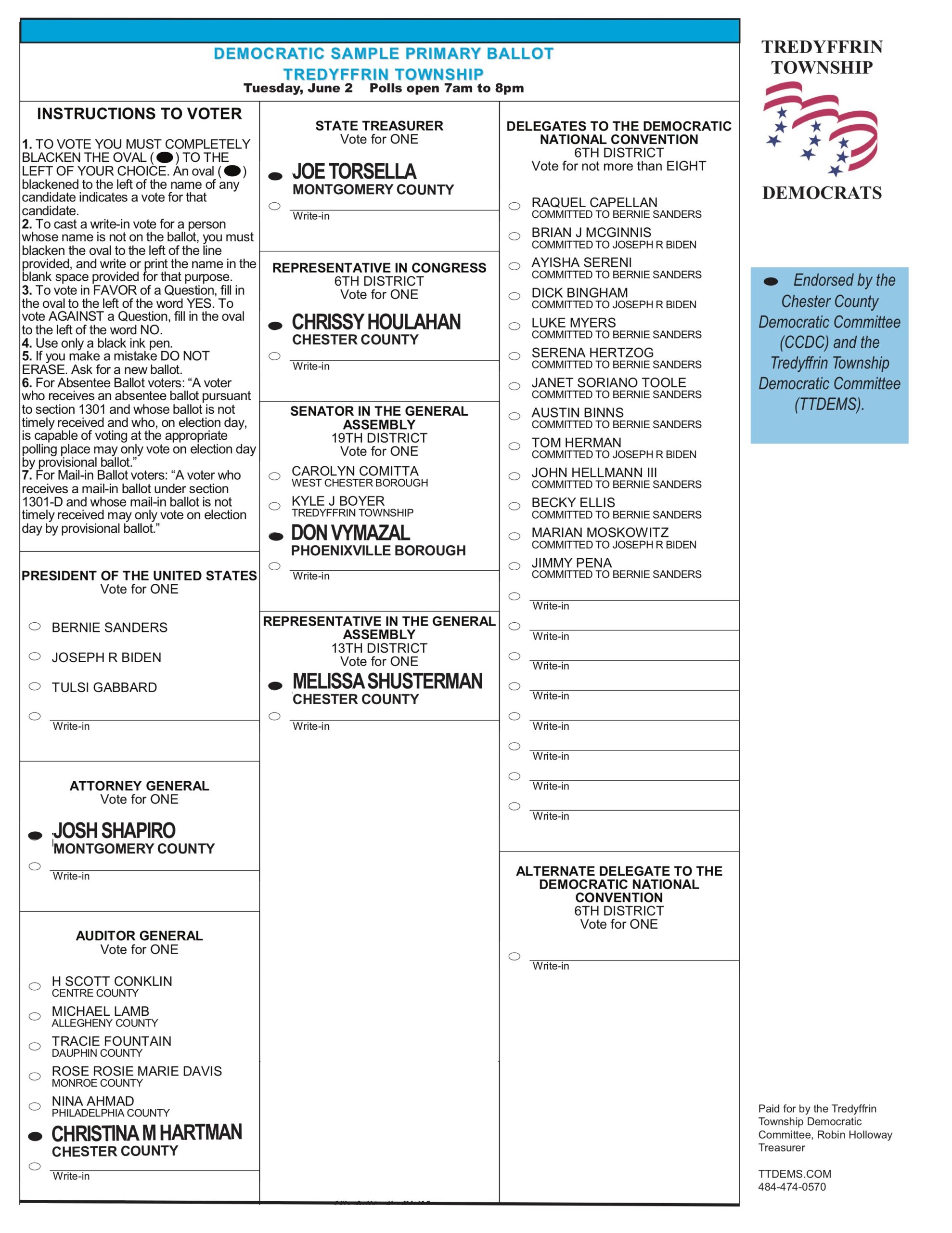 meridian township ballot 2018